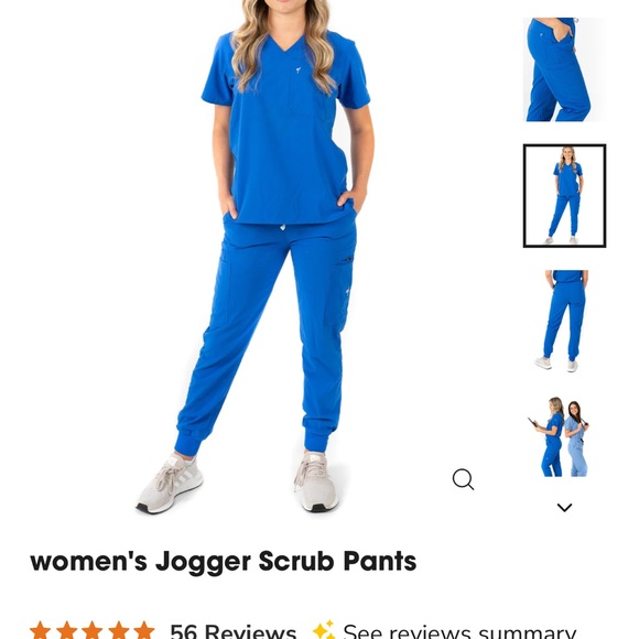 MiMs royal blue jogger scrubs, size L - Picture 2 of 3